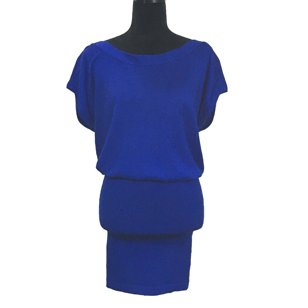 Socialite Dress SMALL Royal Blue Sexy Sweater Slouchy Top Bodycon Skirt Party